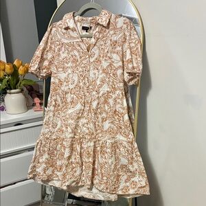 STATE Women's Midi Dress in Cream and Brown